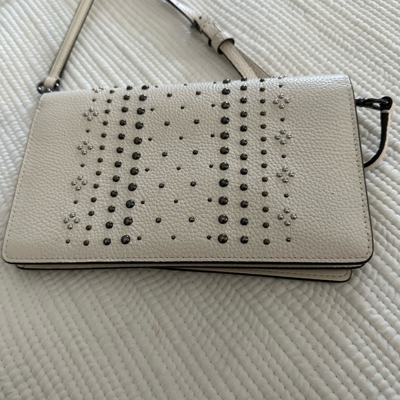 New Coach Ivory Studded Wallet on a Chain - Picture 7 of 11